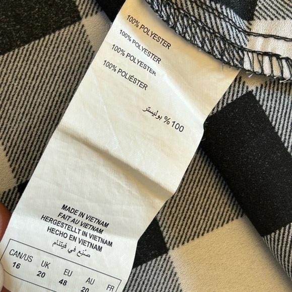 MICHAEL STUDIO black & white checkered on/off shoulder top blouse. New condition - Picture 5 of 5